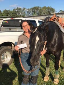 Won some money at the barrel race after a year off!